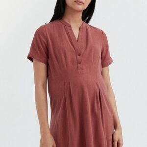 CARRY Maternity -Rust Short Sleeve Maternity Dress